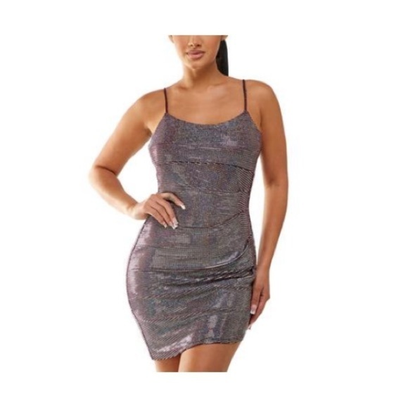 CITY STUDIOS Juniors' Sparkle Cowl-Back Bodycon Dress, evening wine size XXS - Picture 5 of 10
